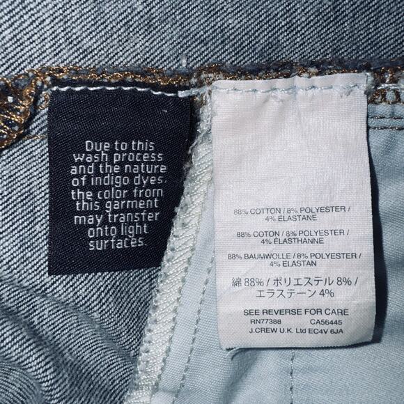 J Crew Denim Jeans Womens 31x28 Medium Wash 9" High Rise Toothpick Ankle Pencil - Picture 5 of 7